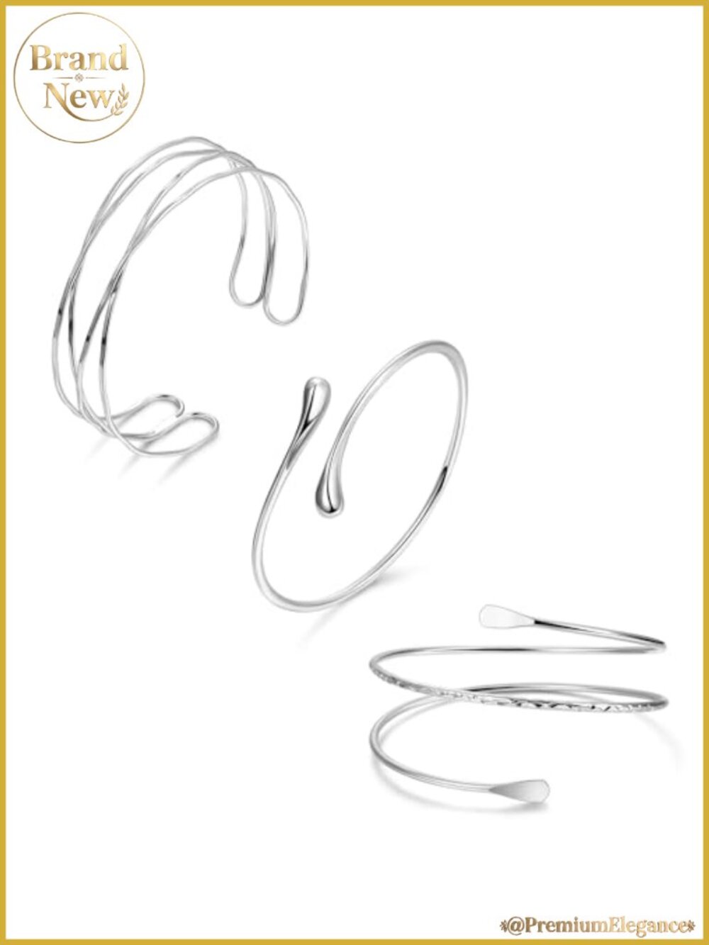 3Pc Gold Arm Cuff Set Women Bohemian Upper Arm Bracelet